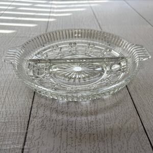 Vintage Federal Glass Windsor Button and Cane Relish Dish
